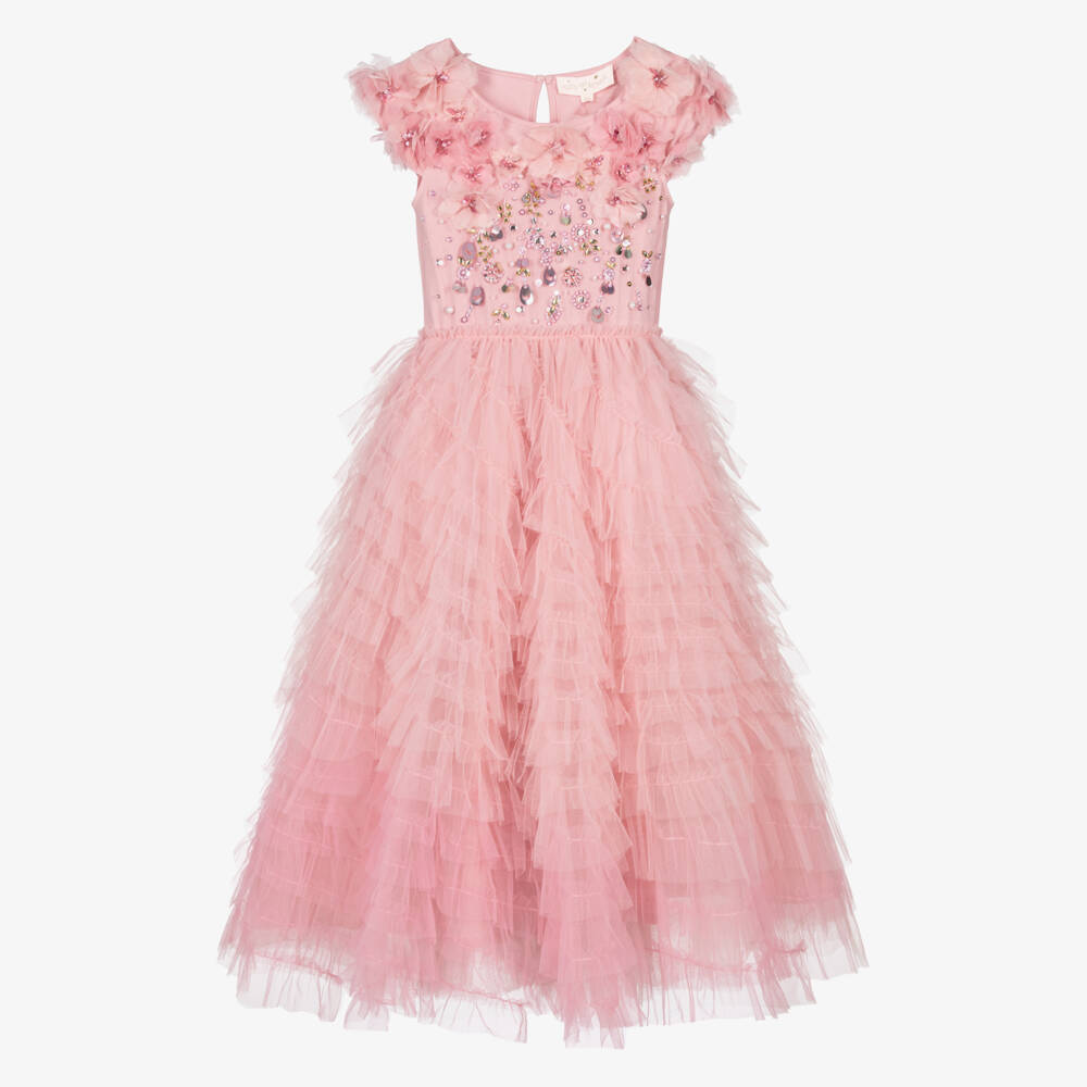 Tutu du Monde-Girls Rosy Tulle Floral Gown | Childrensalon Outlet