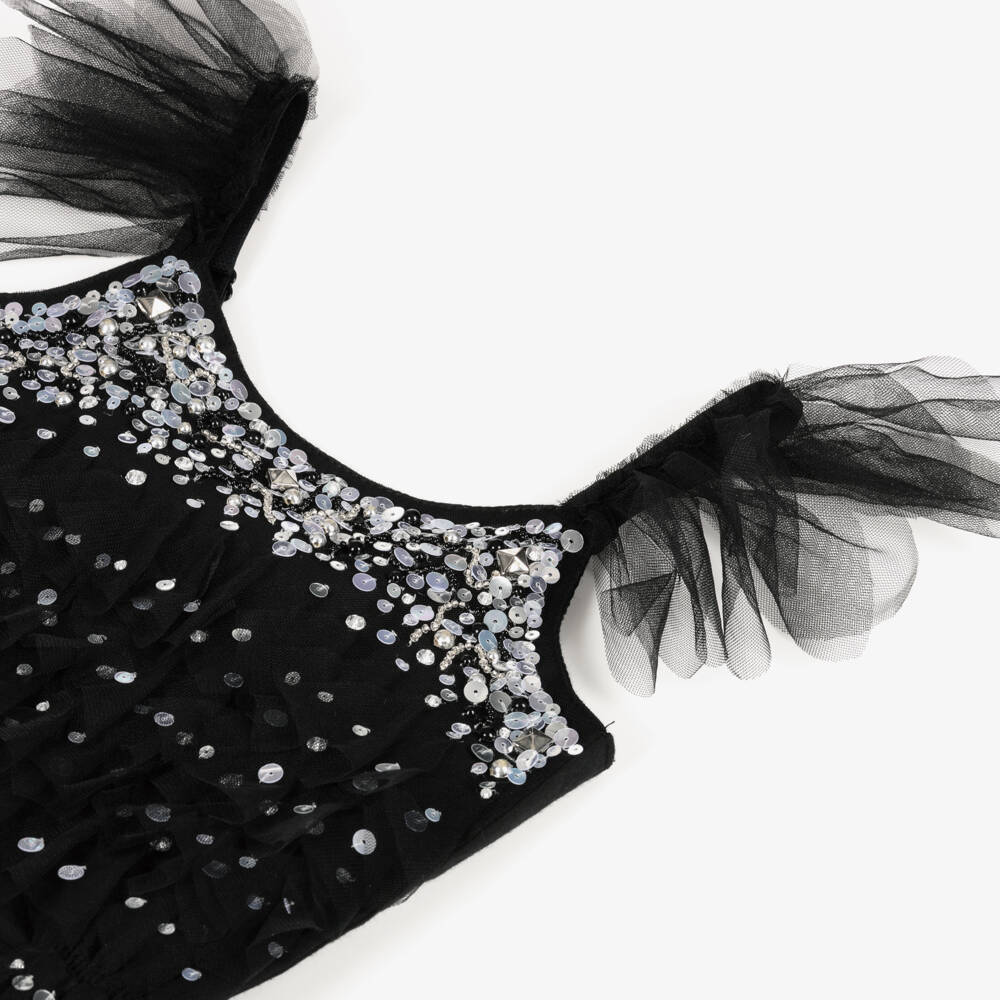 Tutu du Monde-فستان تول لامع للبنات بلون الغراب | Childrensalon Outlet
