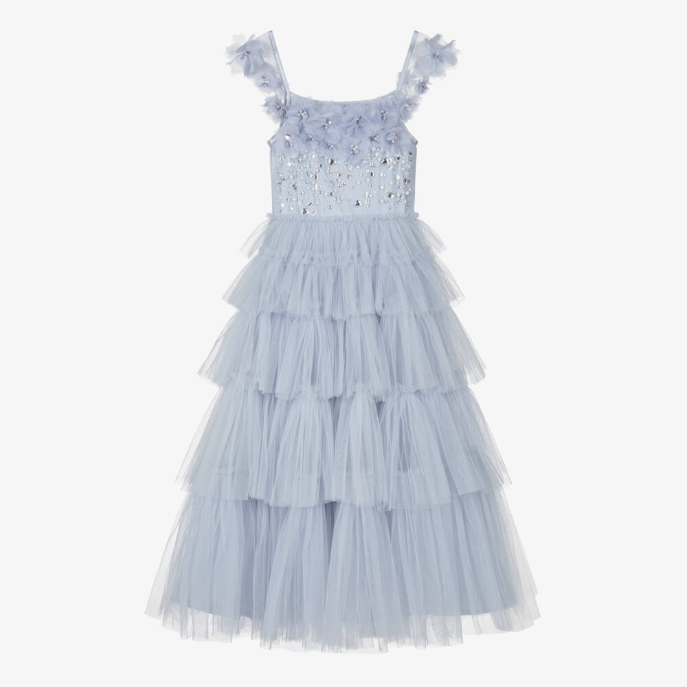 Tutu du Monde-Girls Sky-Hued Tulle Dress Delight | Childrensalon Outlet