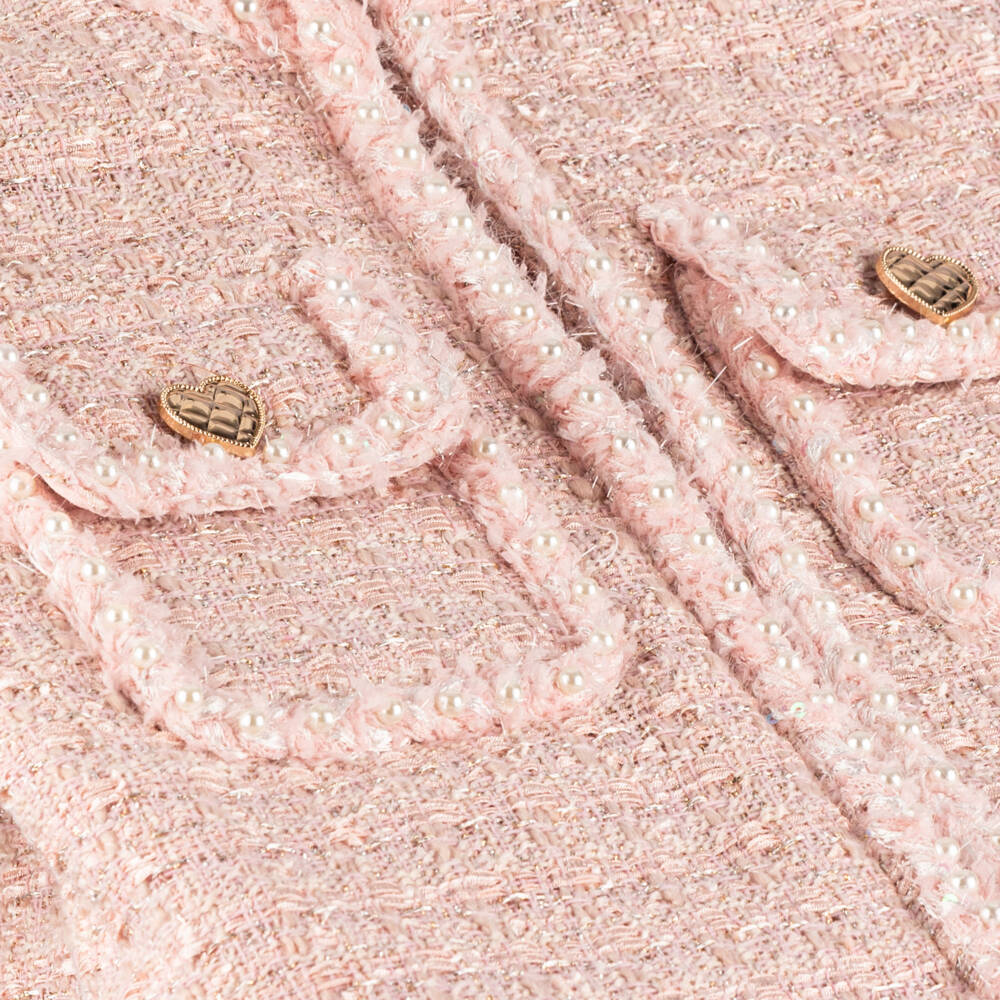 Tutu du Monde-Girls Sparkle Pink Tweed Blazer | Childrensalon Outlet