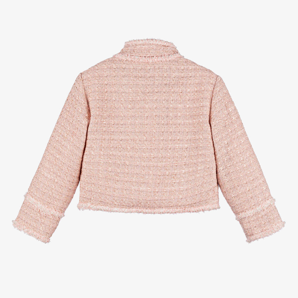 Tutu du Monde-Girls Sparkle Pink Tweed Blazer | Childrensalon Outlet