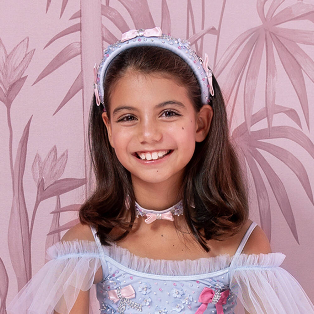 Tutu du Monde-Girls Sparkling Blue Bow Headband | Childrensalon Outlet