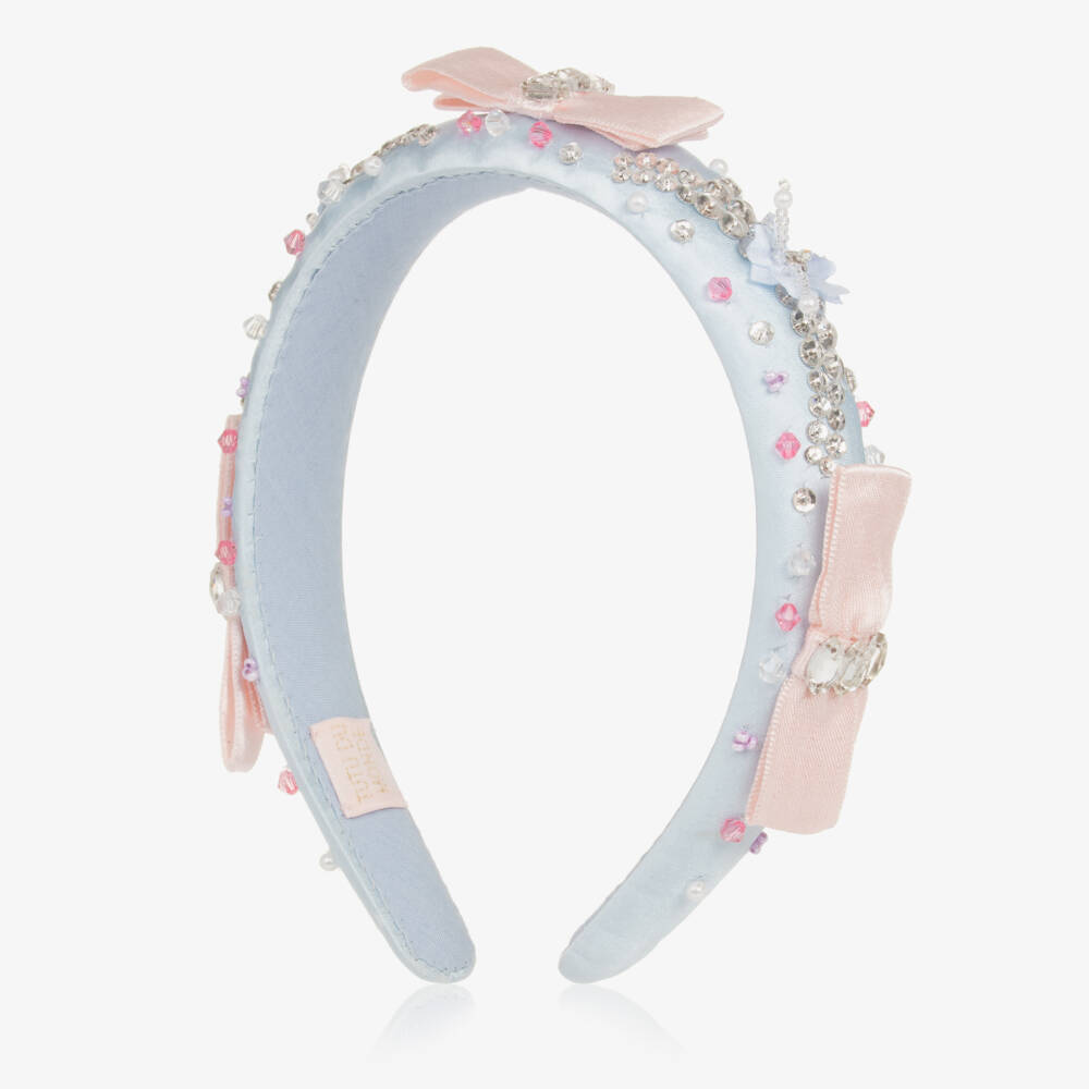 Tutu du Monde-Girls Sparkling Blue Bow Headband | Childrensalon Outlet