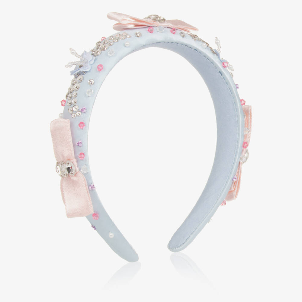 Tutu du Monde-Girls Sparkling Blue Bow Headband | Childrensalon Outlet