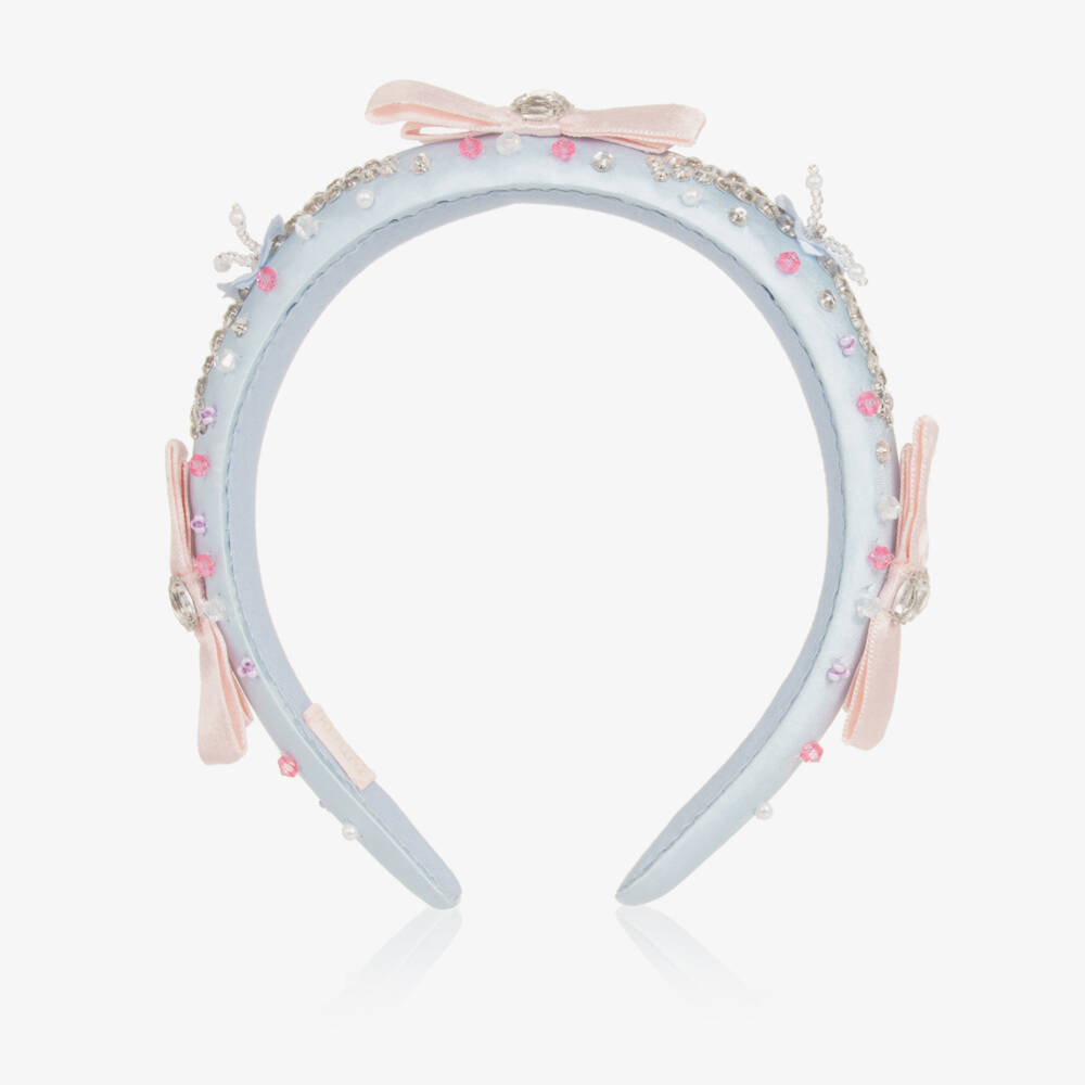 Tutu du Monde-Girls Sparkling Blue Bow Headband | Childrensalon Outlet
