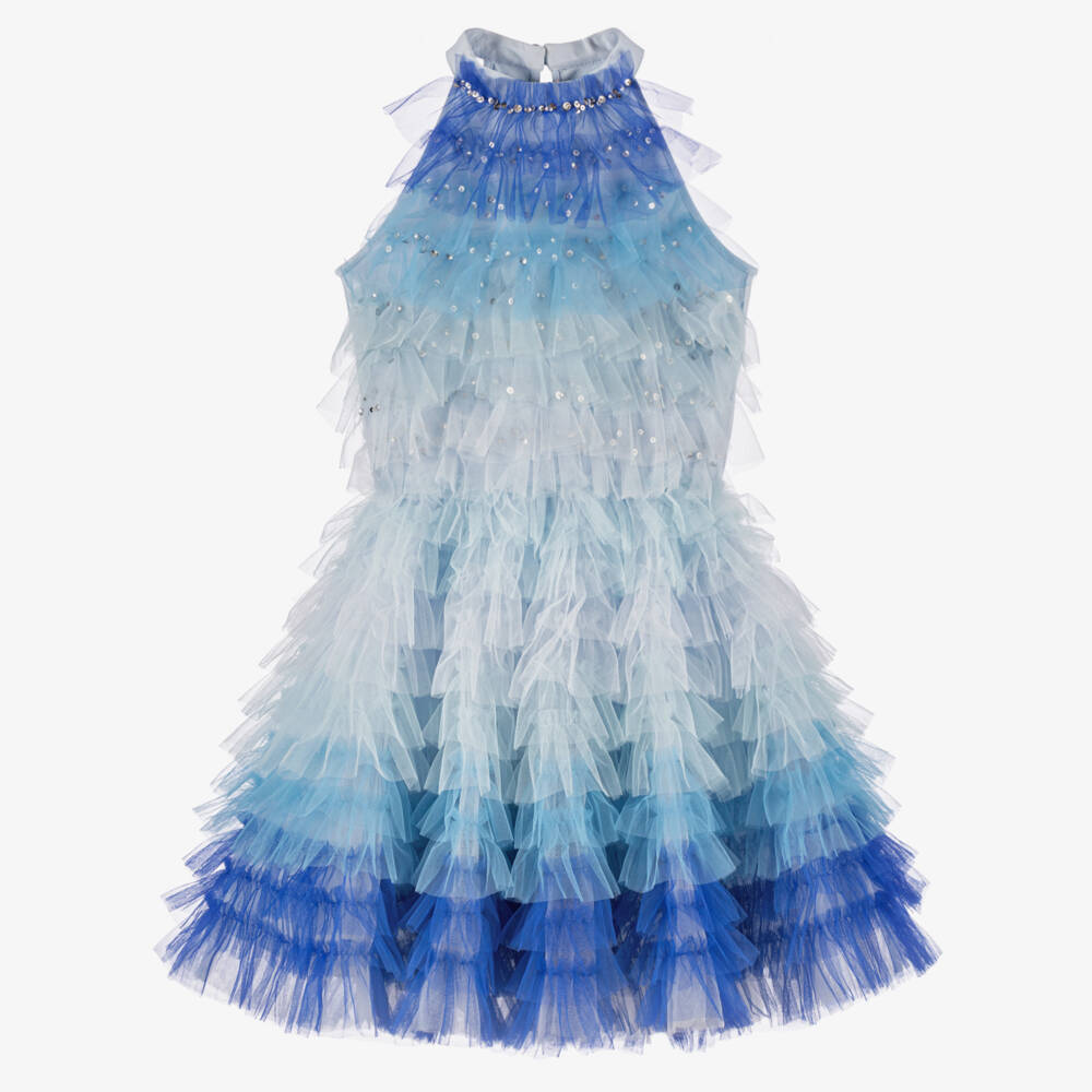 Tutu du Monde-Girls Sparkling Blue Tulle Dress | Childrensalon Outlet