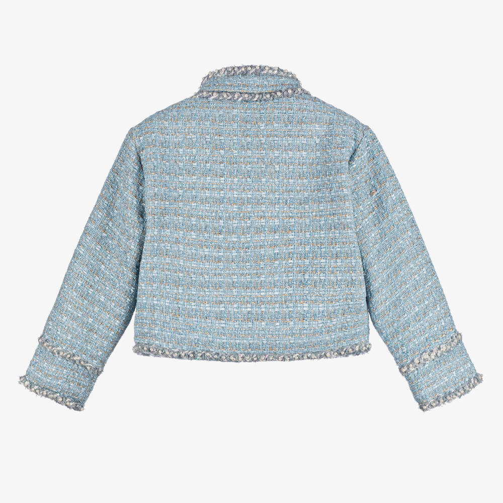 Tutu du Monde-Girls Sparkling Blue Tweed Jacket | Childrensalon Outlet