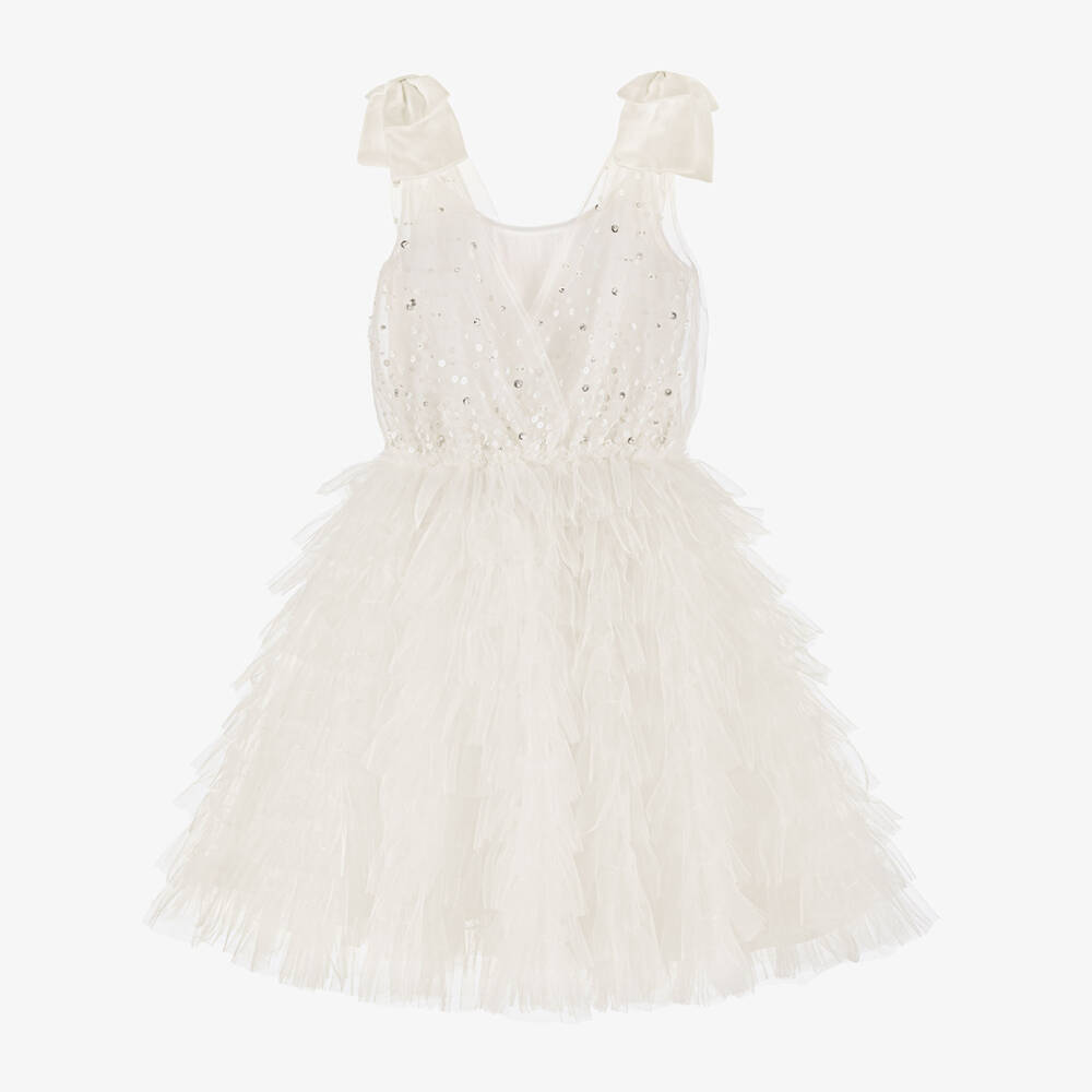 Tutu du Monde-Кремовое блестящее платье из тюля для девочек | Childrensalon Outlet