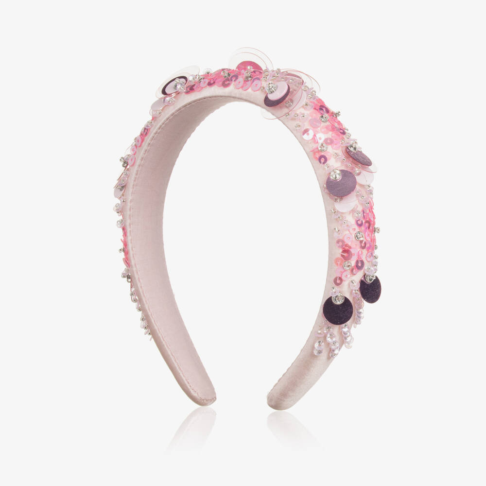 Tutu du Monde-Girls Sparkling Pink Satin Headband | Childrensalon Outlet