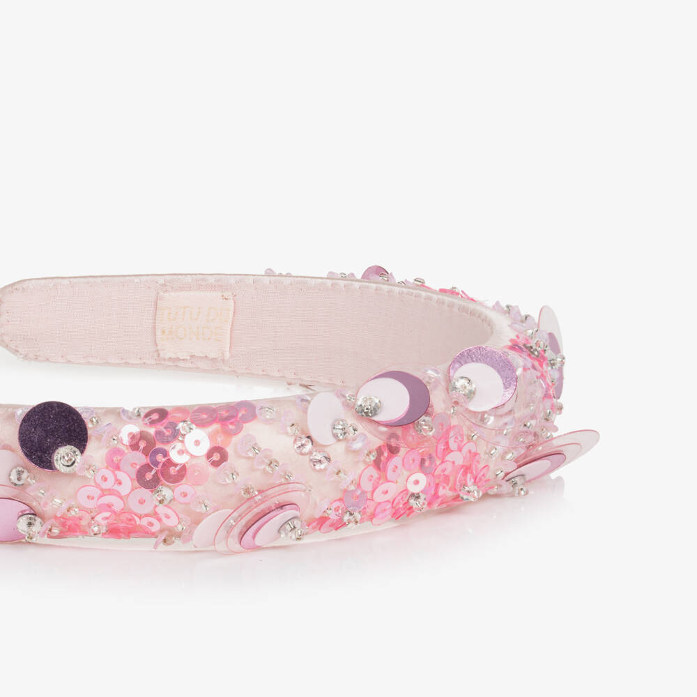 Tutu du Monde-Girls Sparkling Pink Satin Headband | Childrensalon Outlet