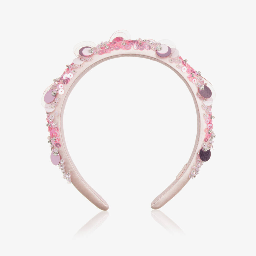 Tutu du Monde-Girls Sparkling Pink Satin Headband | Childrensalon Outlet