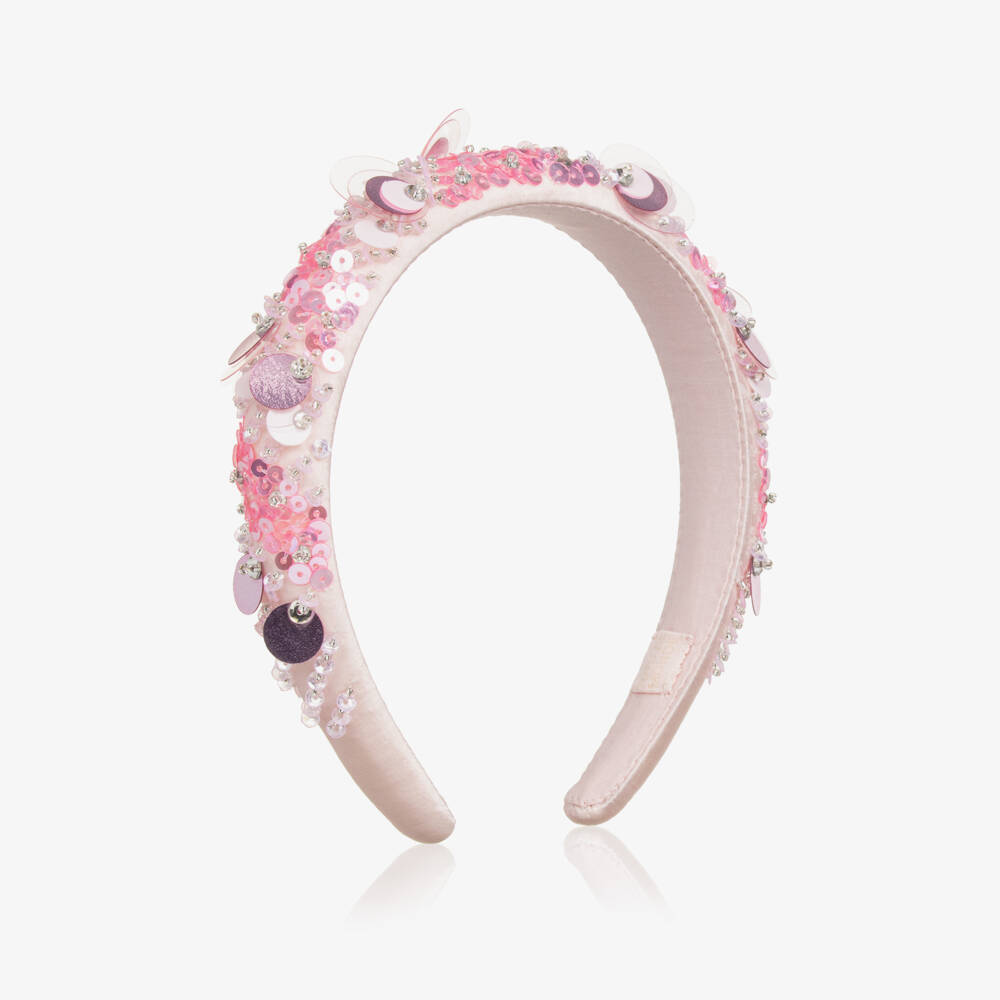 Tutu du Monde-Girls Sparkling Pink Satin Headband | Childrensalon Outlet