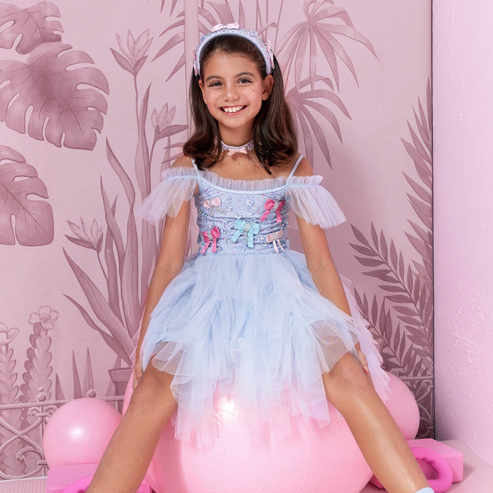 Tutu du Monde-Girls Sparkling Tulle Bow Gown | Childrensalon Outlet