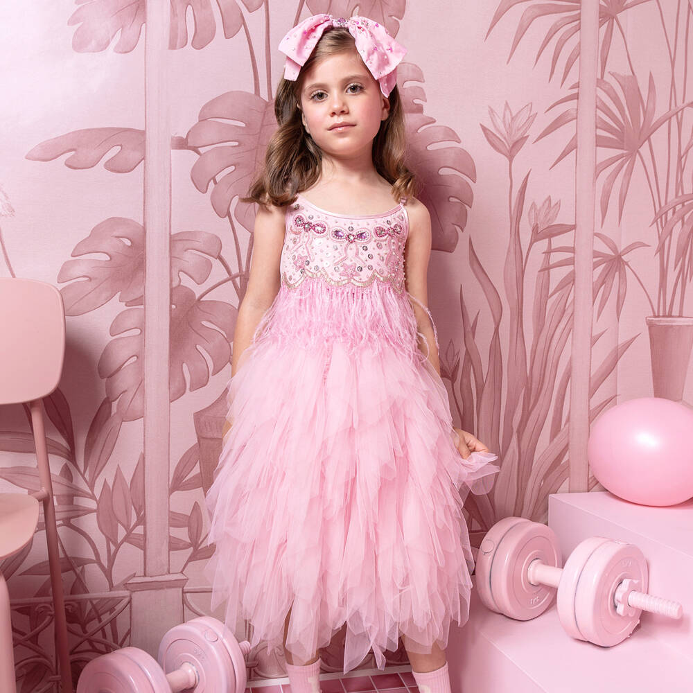 Tutu du Monde-Girls Sparkly Feathered Tulle Gown | Childrensalon Outlet