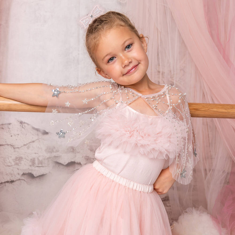 Tutu du Monde-Girls Twinkling Pink Tulle Cape | Childrensalon Outlet