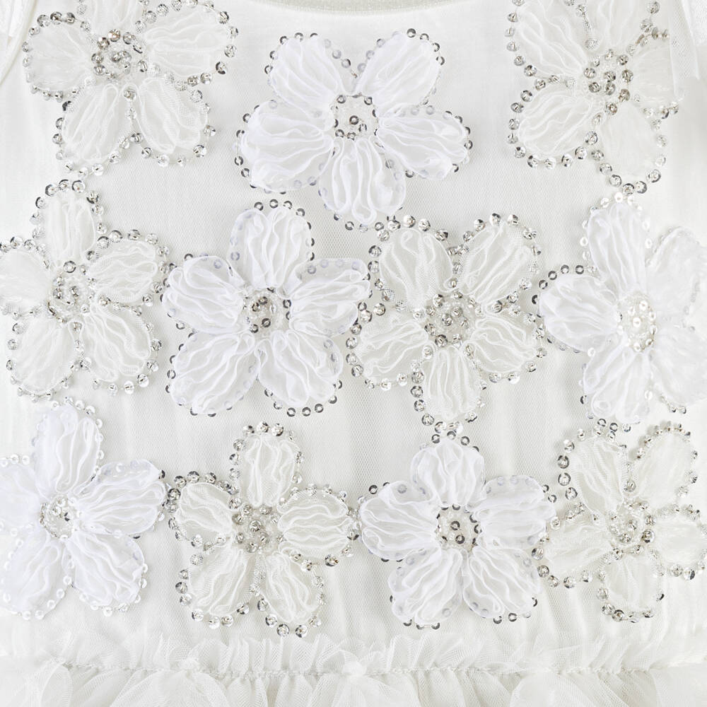 Tutu du Monde-Girls White Beaded Tulle Tutu Dress | Childrensalon Outlet