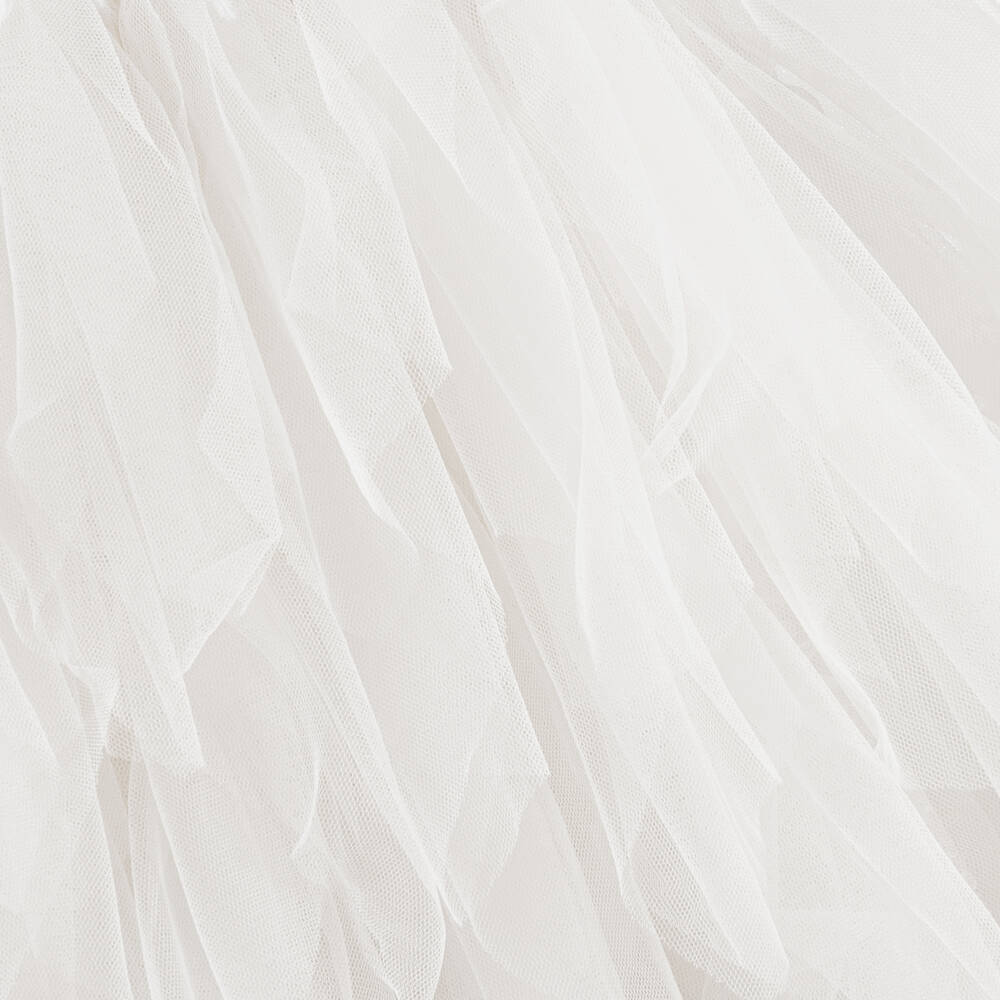 Tutu du Monde-Белое платье из тюля с бисером и перьями | Childrensalon Outlet