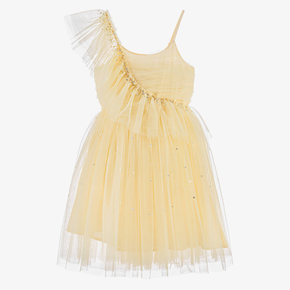 Tutu du Monde-Girls Yellow Tulle & Sequin Dress | Childrensalon Outlet