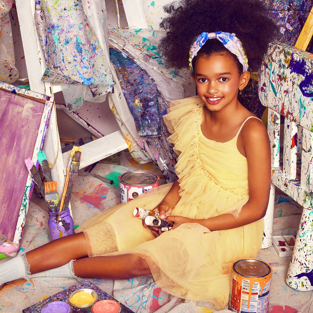 Tutu du Monde Girls Yellow Tulle Sequin Dress Childrensalon Outlet