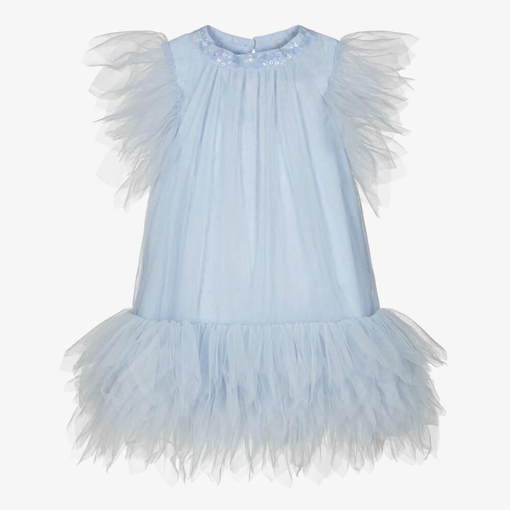 Tutu du Monde-Little Girls Elegant Blue Tulle Gown | Childrensalon Outlet