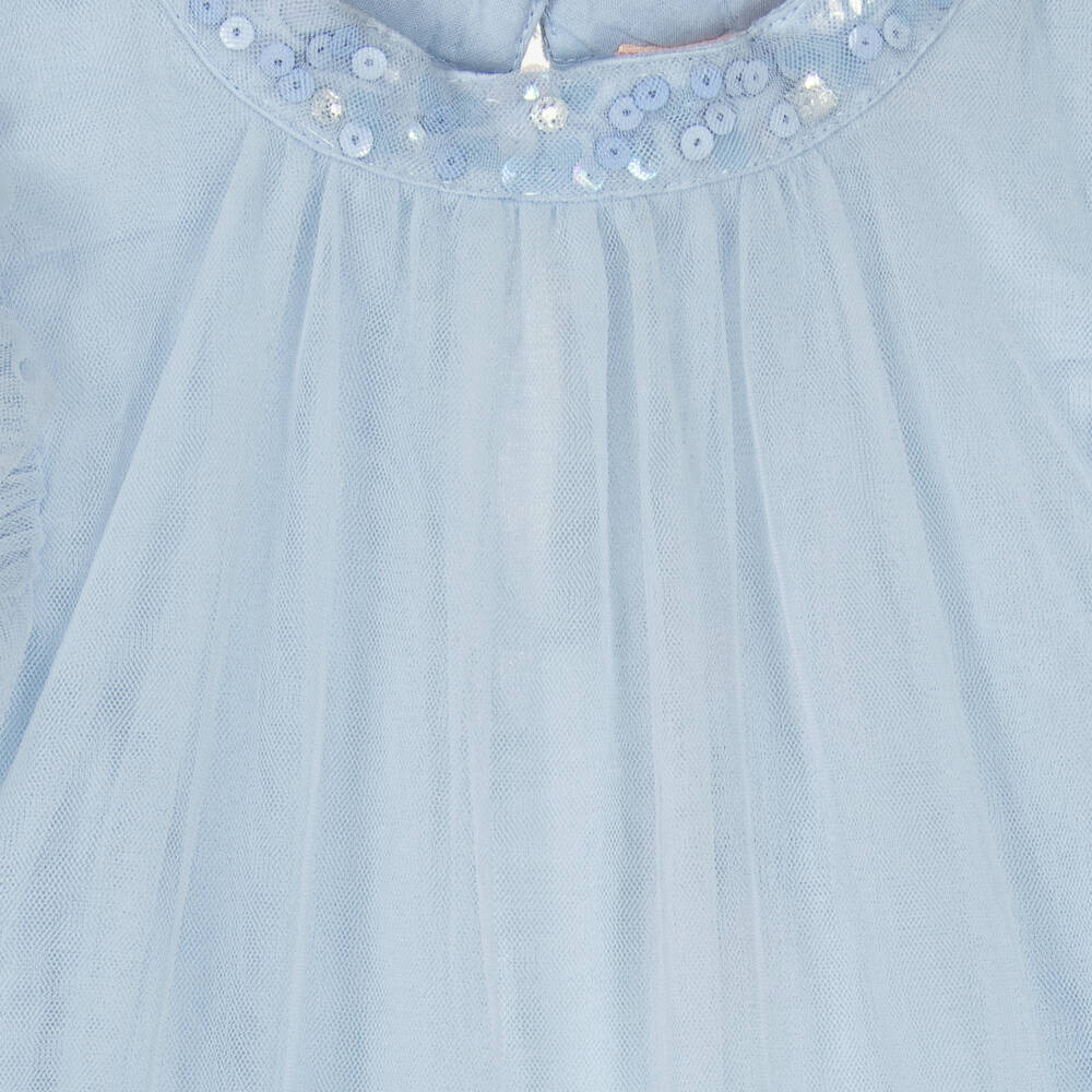 Tutu du Monde-Little Girls Elegant Blue Tulle Gown | Childrensalon Outlet