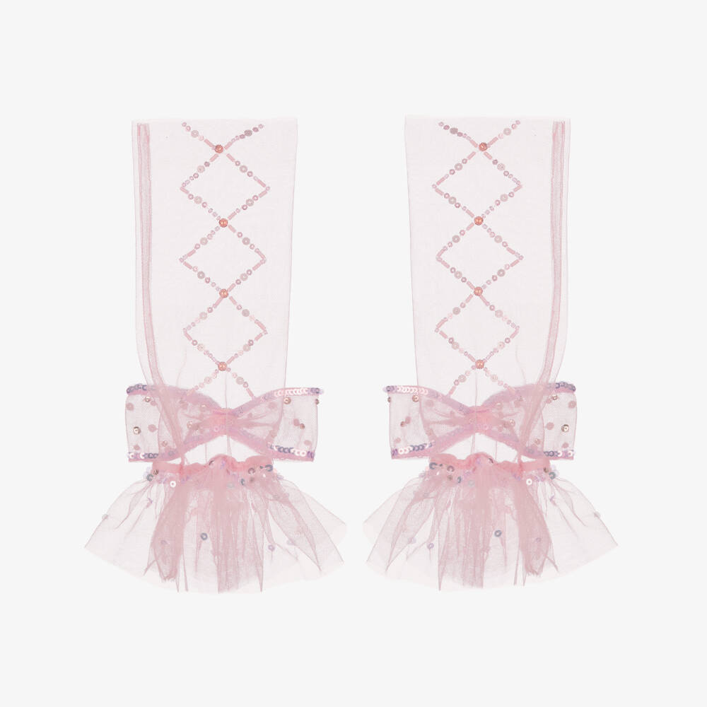 Tutu du Monde-Pink Bow Showtime Gloves | Childrensalon Outlet