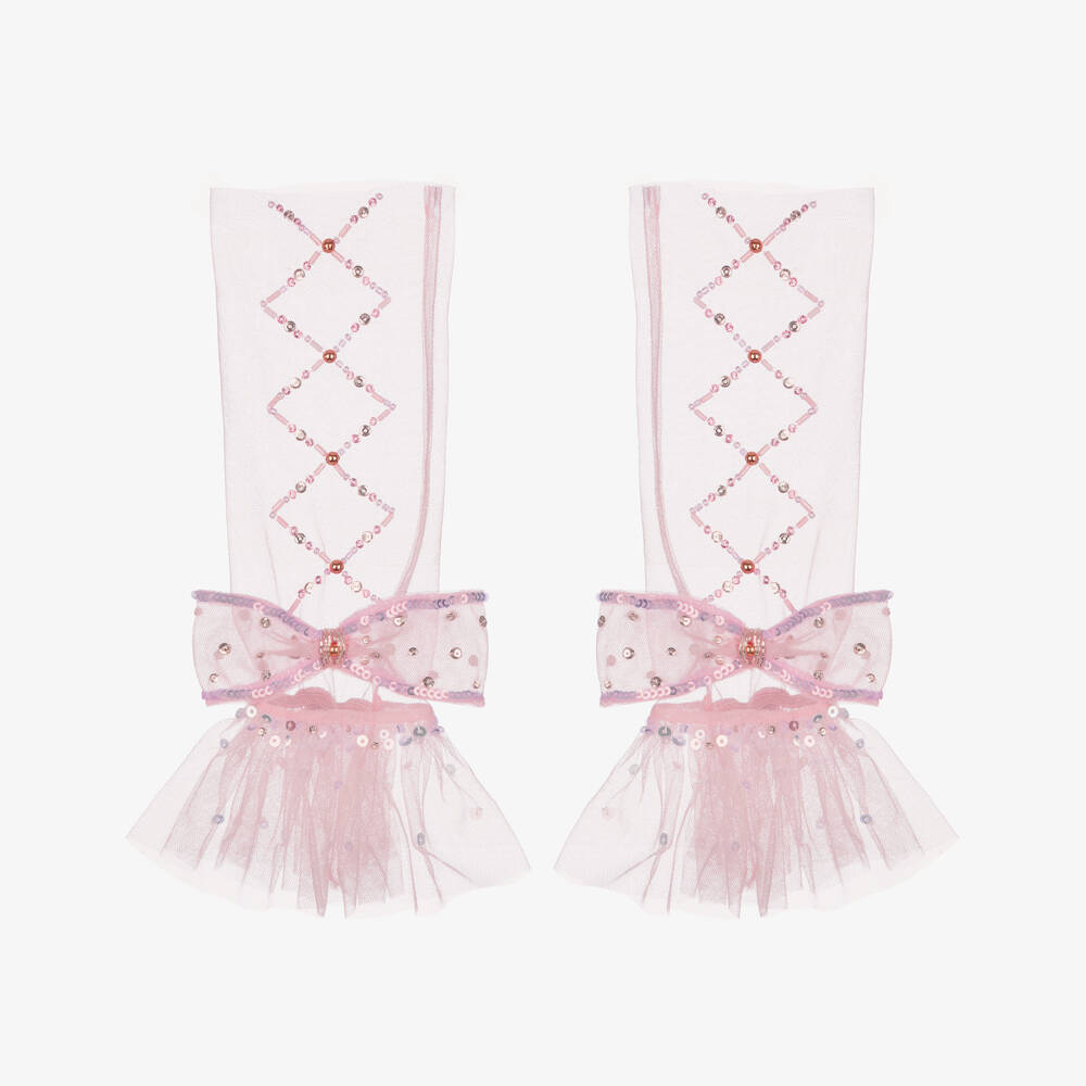 Tutu du Monde-Pink Bow Showtime Gloves | Childrensalon Outlet