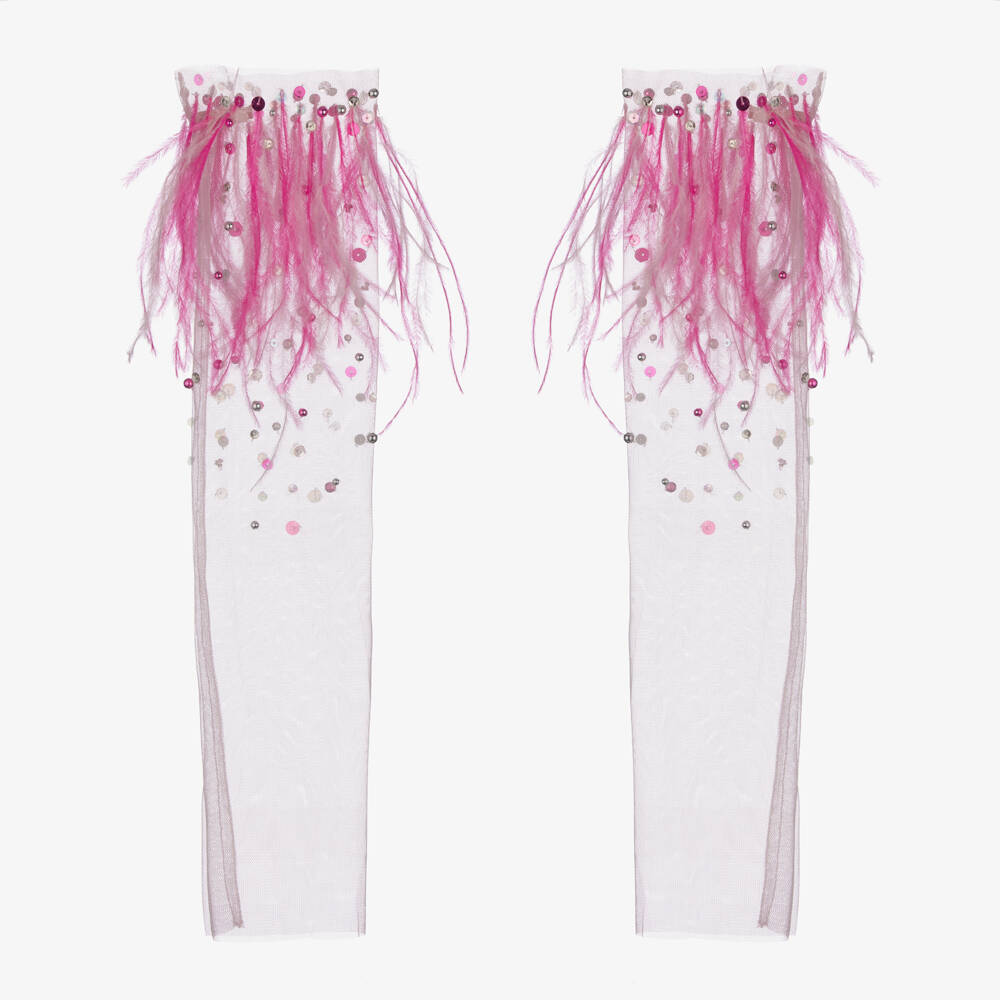 Tutu du Monde-Pink Feather Leggings | Childrensalon Outlet
