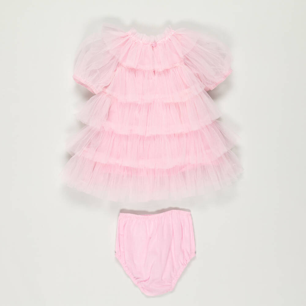 Tutu du Monde-Preloved Baby Girls Pink Tulle Layered Dress (6-12 months) | Childrensalon Outlet