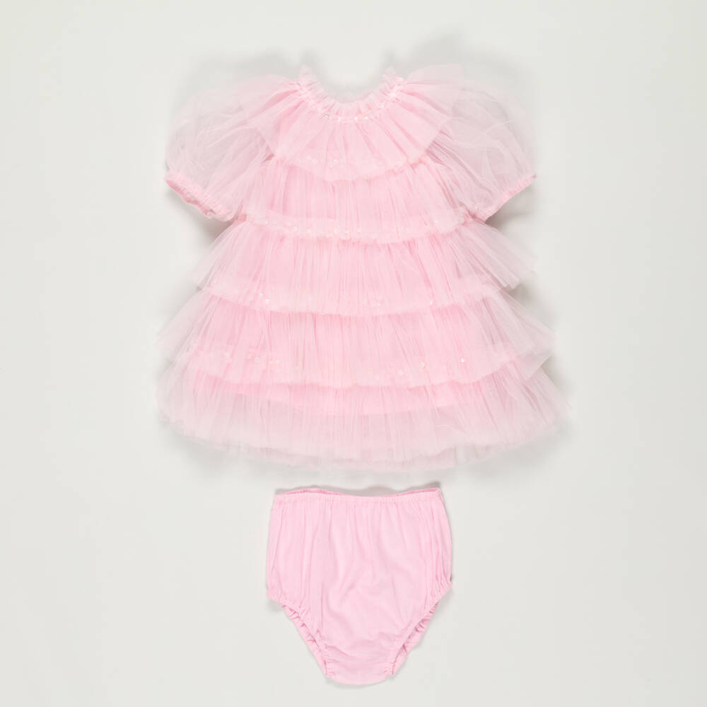 Tutu du Monde-Preloved Baby Girls Pink Tulle Layered Dress (6-12 months) | Childrensalon Outlet