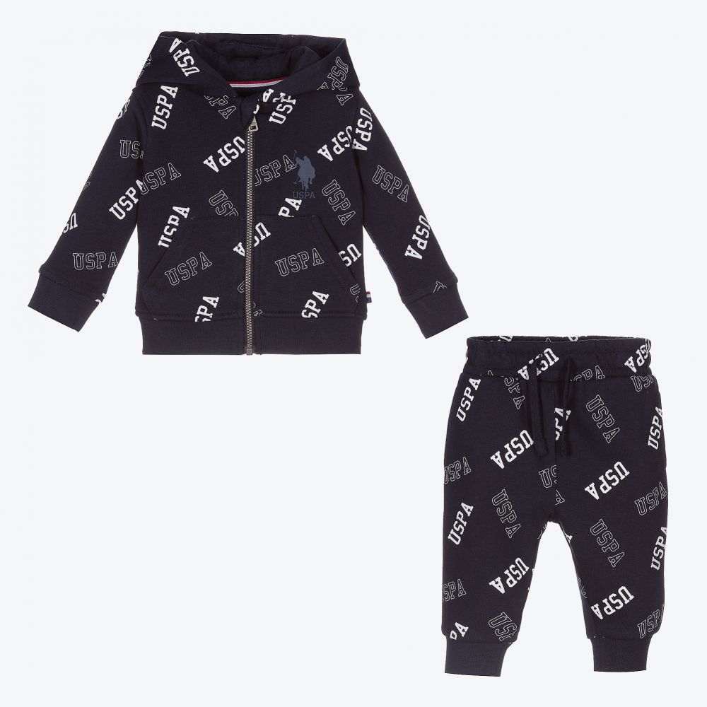 U.S. Polo Assn.-Baby Boys Blue Logo Tracksuit | Childrensalon Outlet