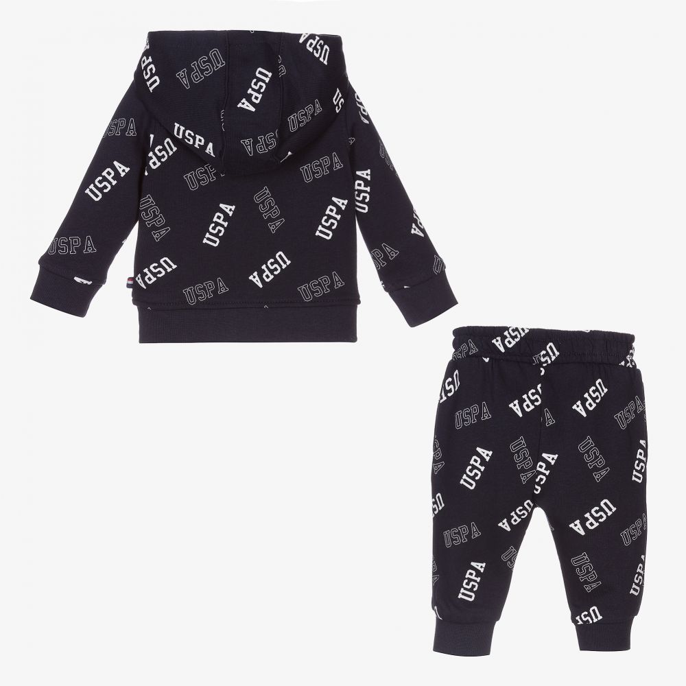 U.S. Polo Assn.-Baby Boys Blue Logo Tracksuit | Childrensalon Outlet