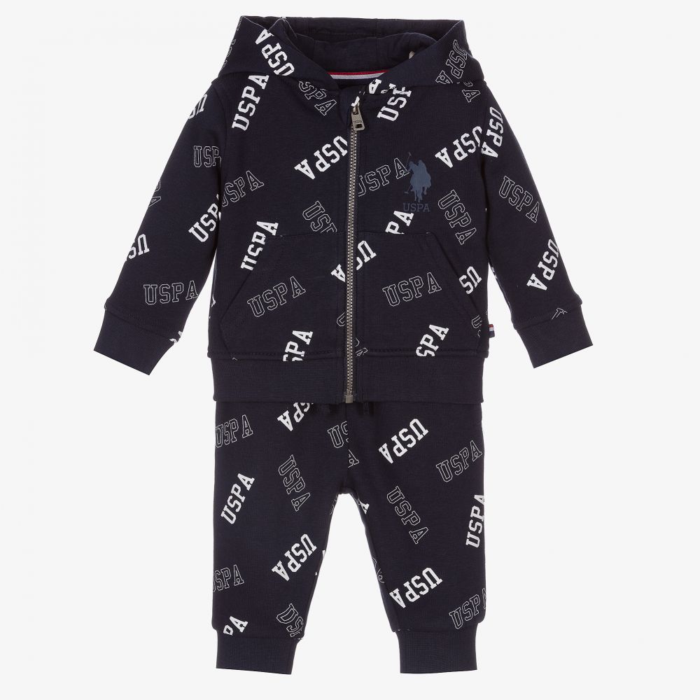 U.S. Polo Assn. - Baby Boys Blue Logo Tracksuit | Childrensalon