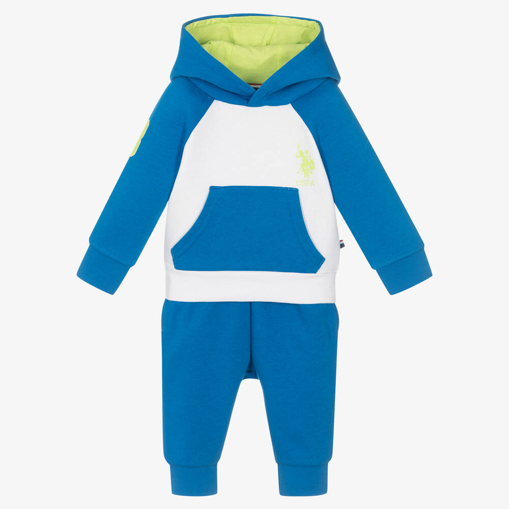 U.S. Polo Assn. - Baby Boys Blue Logo Tracksuit | Childrensalon