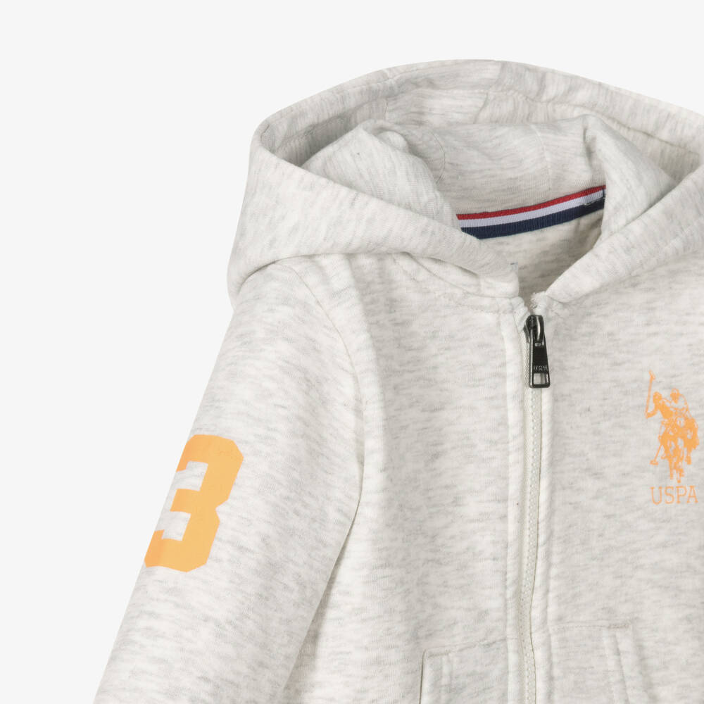 U.S. Polo Assn. Baby Boys Grey Hooded Tracksuit