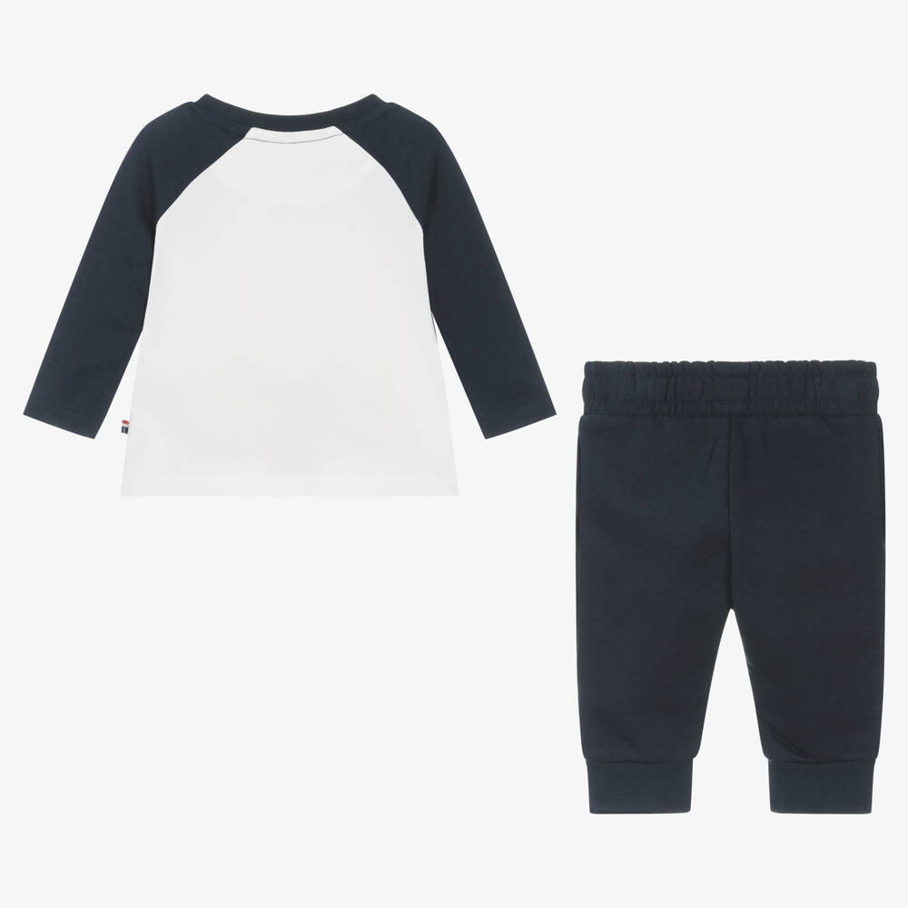U.S. Polo Assn. Baby Boys Navy Blue Cotton Trouser Set