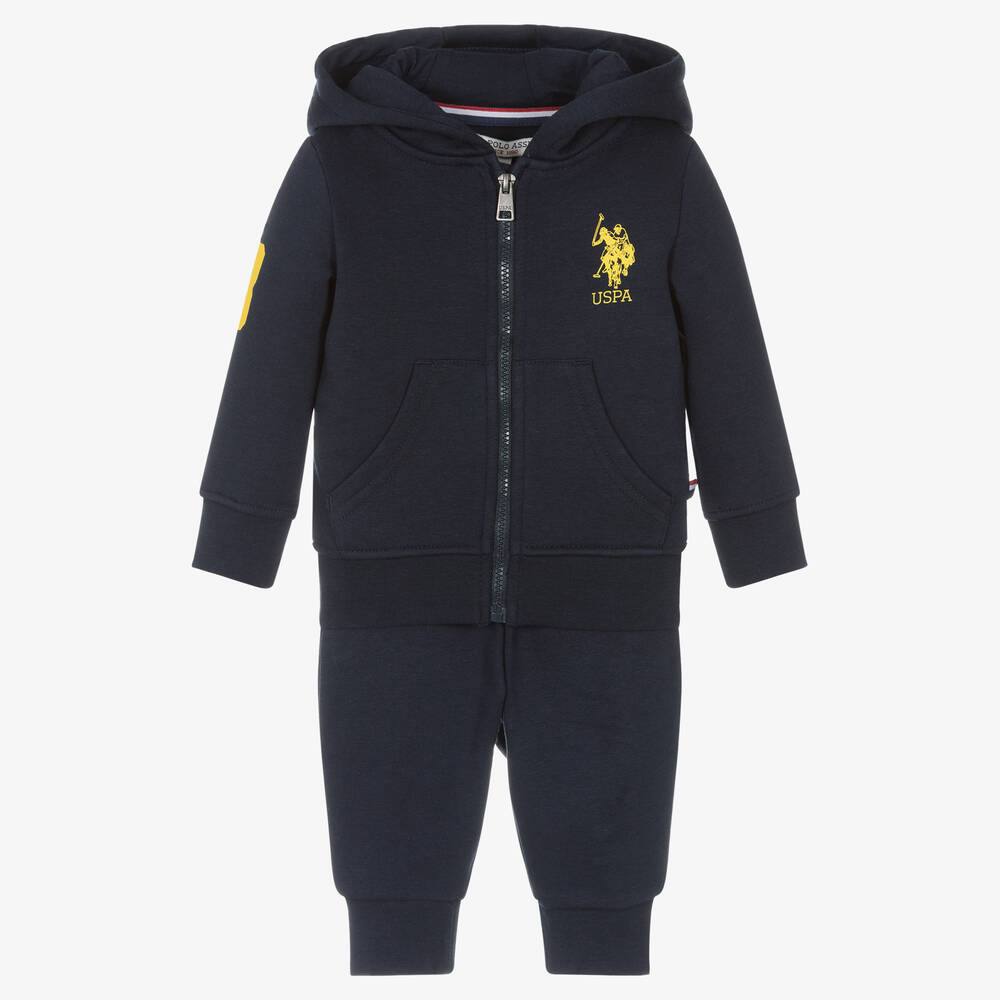 U.S. Polo Assn. - Baby Boys Navy Blue Logo Tracksuit | Childrensalon