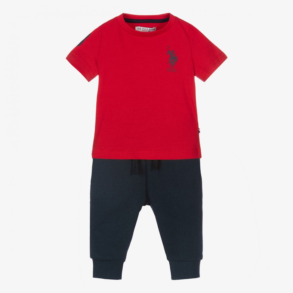 U.S. Polo Assn. - Baby Boys Red & Blue Outfit  | Childrensalon