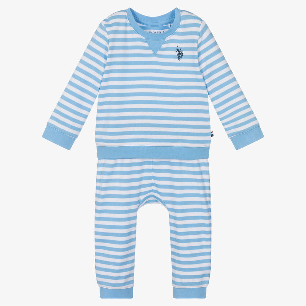 U.S. Polo Assn. - Baby Boys Striped Trouser Set | Childrensalon