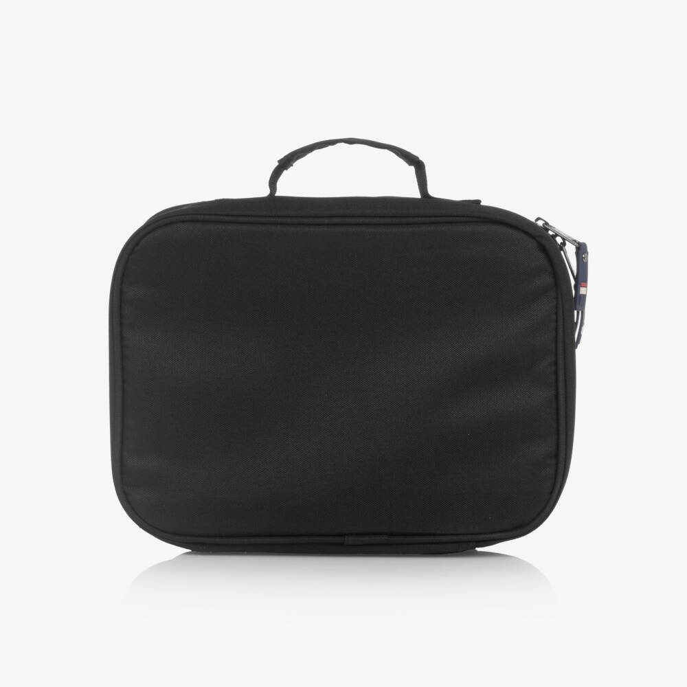 U.S. Polo Assn.-Black Canvas Lunch Bag with White Logo Print (26cm) | Childrensalon Outlet