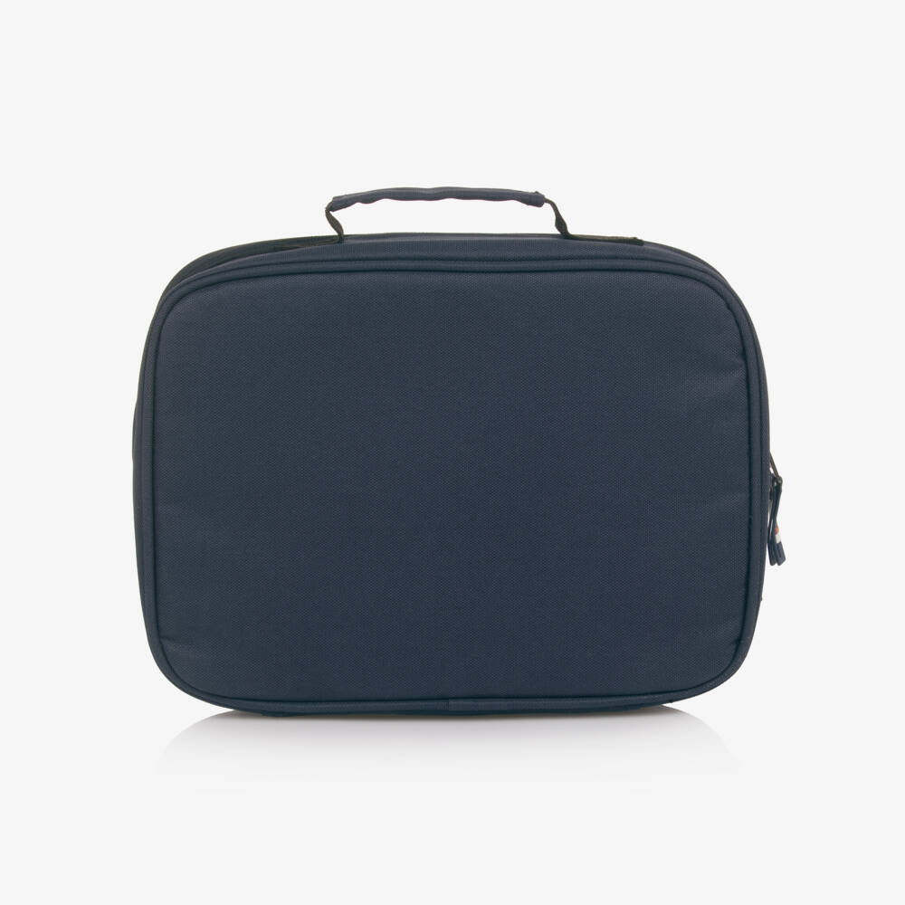 U.S. Polo Assn.-Blue Canvas Lunch Bag with Red Logo Print (26cm) | Childrensalon Outlet