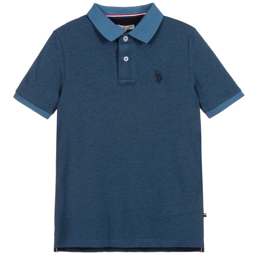 U.S. Polo Assn. - Blue Cotton Logo Polo Shirt | Childrensalon