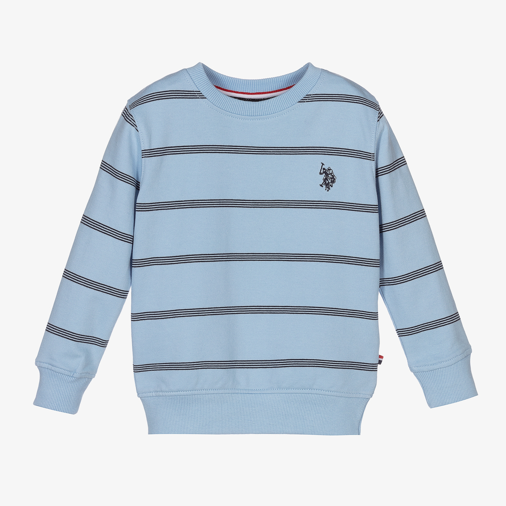Blue Cotton Logo Sweatshirt