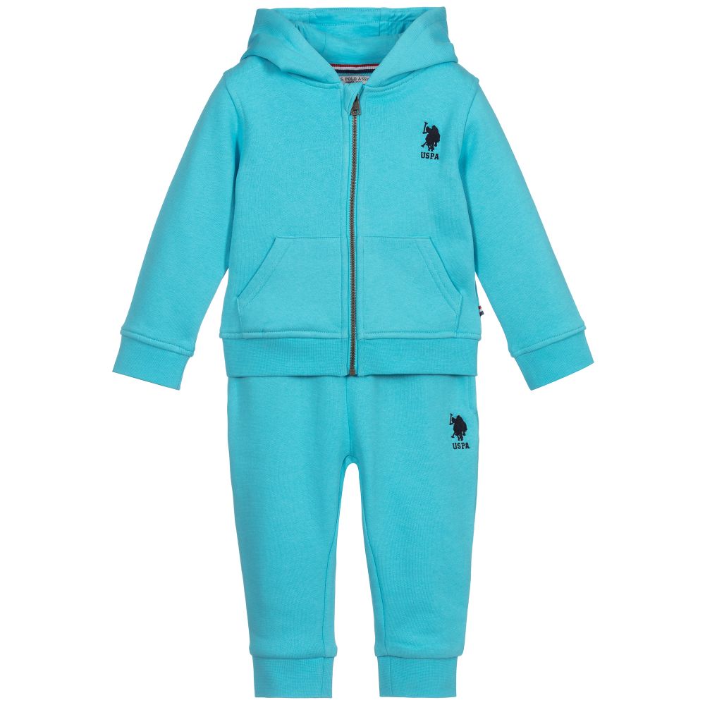 U.S. Polo Assn. - Blue Cotton Logo Tracksuit | Childrensalon