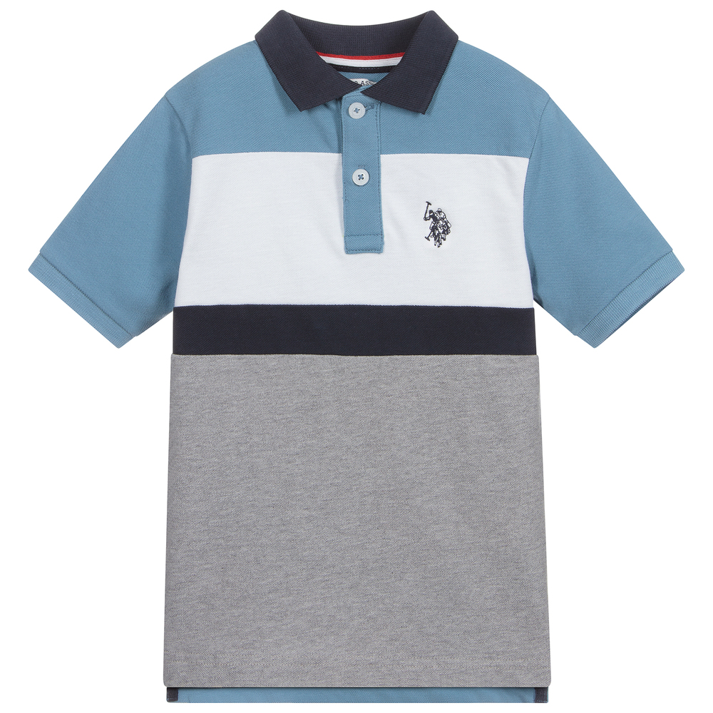 U.S. Polo Assn. - Blue & Grey Logo Polo Shirt | Childrensalon