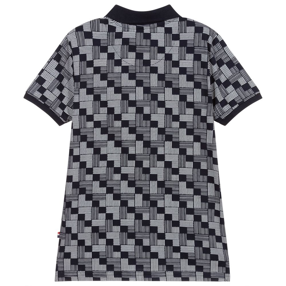 U.S. Polo Assn.-Blue & White Cotton Polo Shirt | Childrensalon Outlet