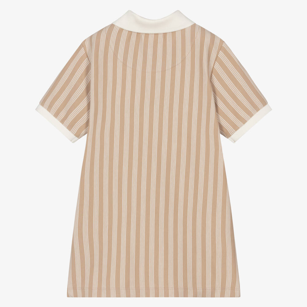 U.S. Polo Assn.-Boys Beige & Ivory Cotton Jersey Polo Shirt | Childrensalon Outlet