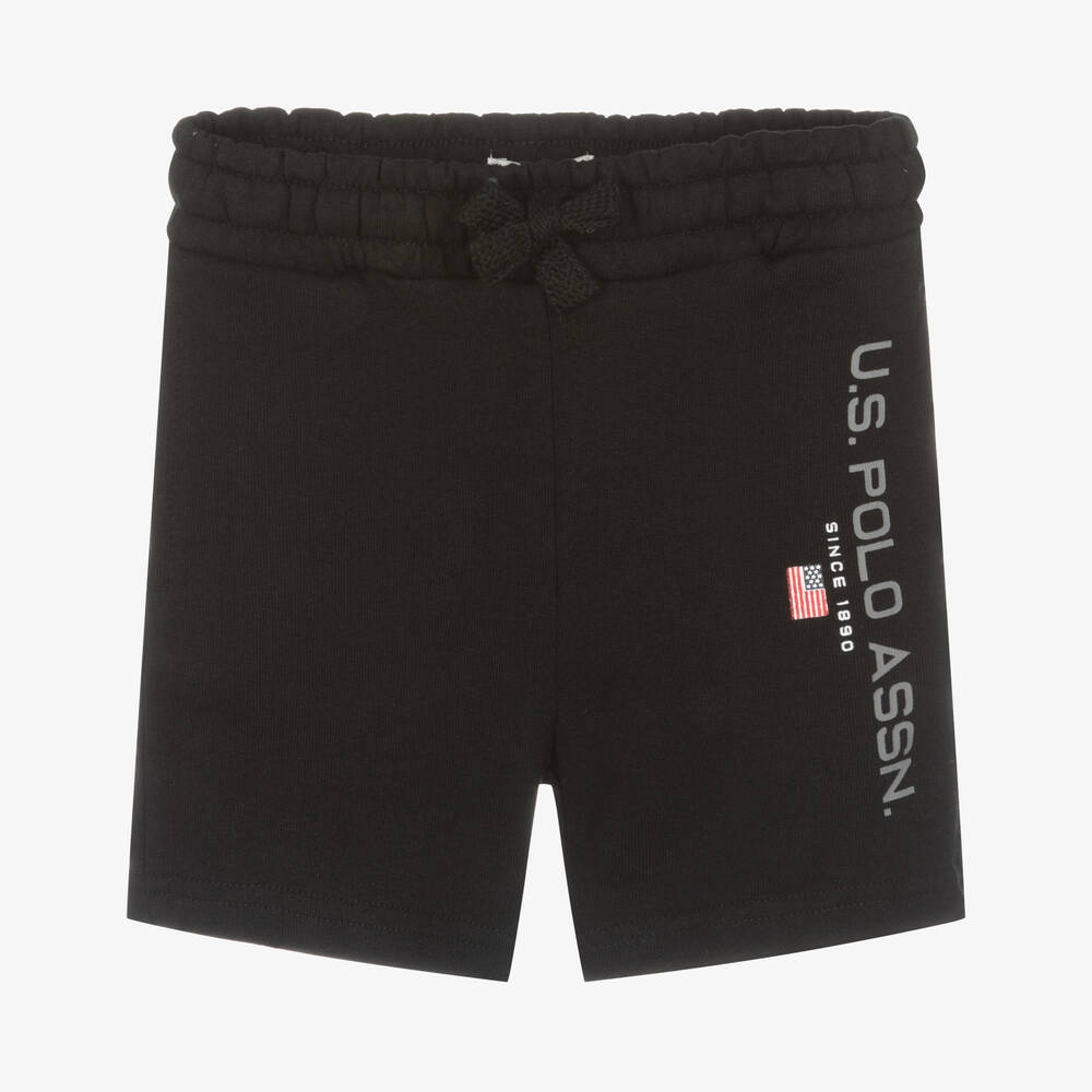 U.S. Polo Assn. - Boys Black Cotton Logo Shorts | Childrensalon