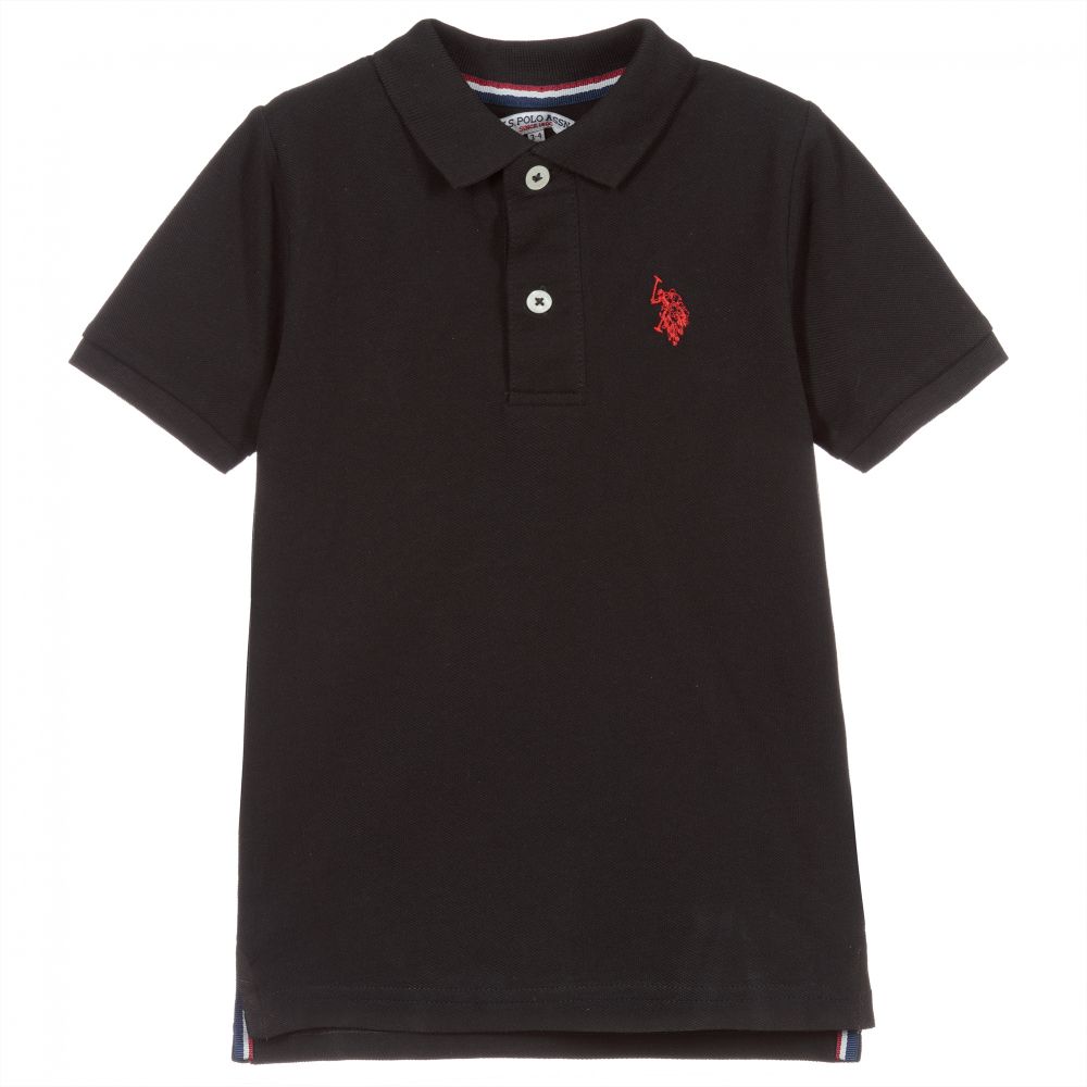 U.S. Polo Assn. - Boys Black Cotton Polo Shirt | Childrensalon
