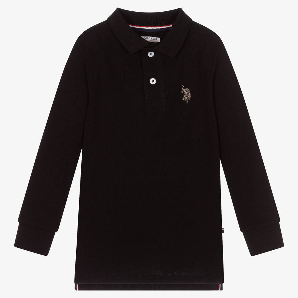 U.S. Polo Assn. - Boys Black Cotton Polo Shirt | Childrensalon